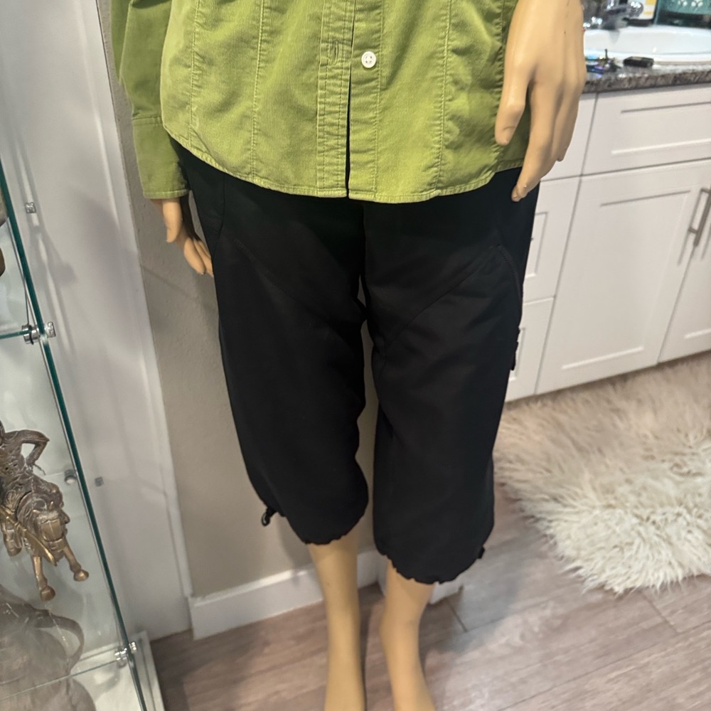 Lime Green and Black Capris-M